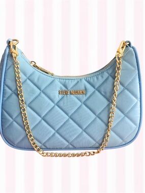 Steve Madden light Blue Gold Chain Shoulder Bag